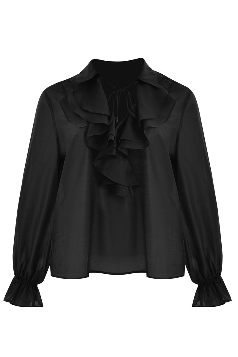 Blouse with frill