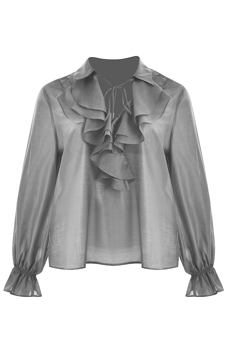 Blouse with frill