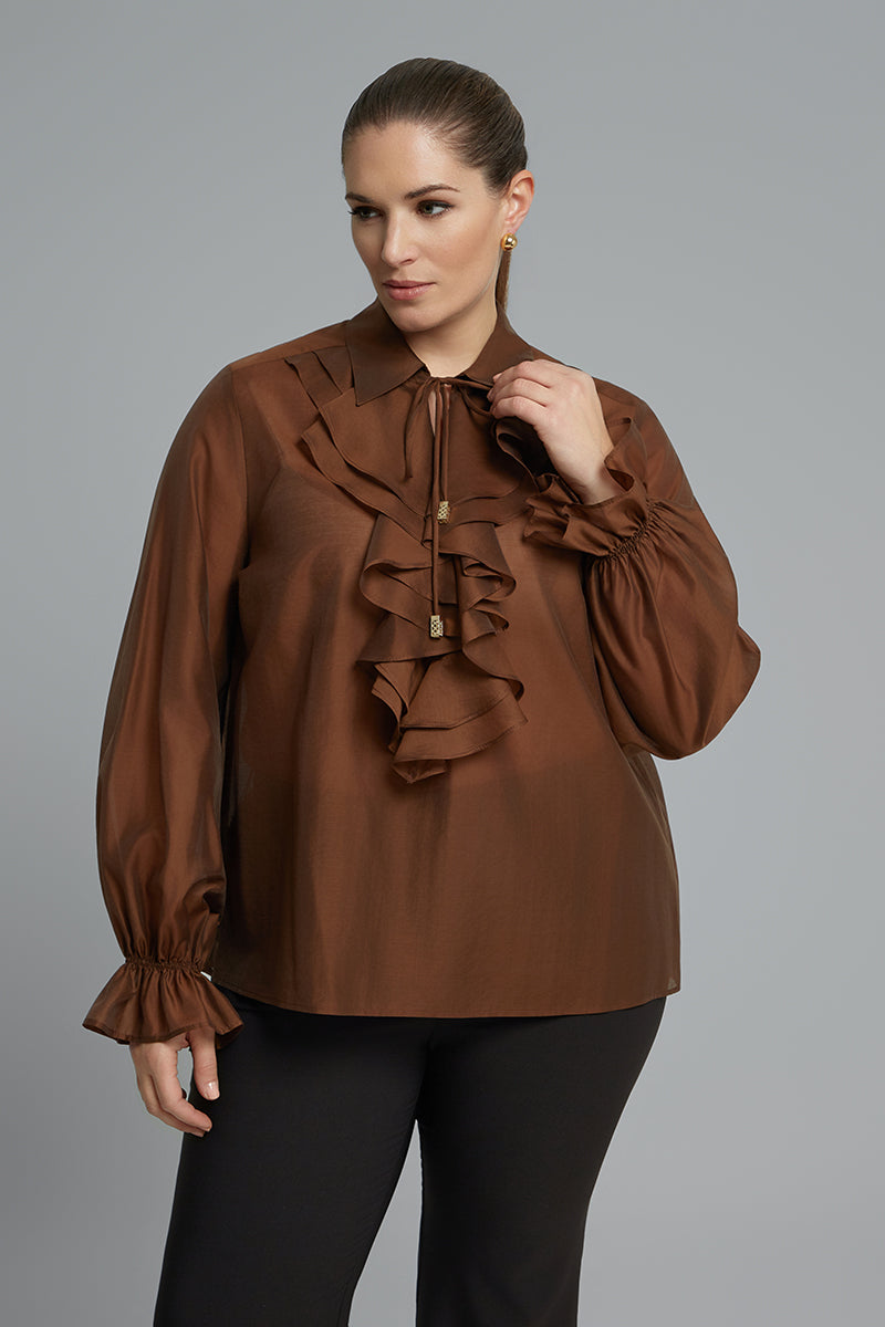 Blouse with frill