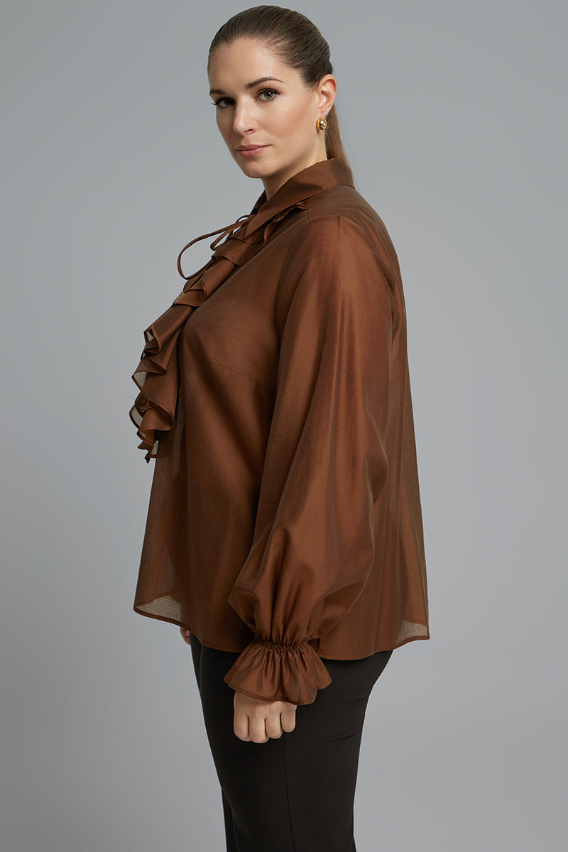 Blouse with frill
