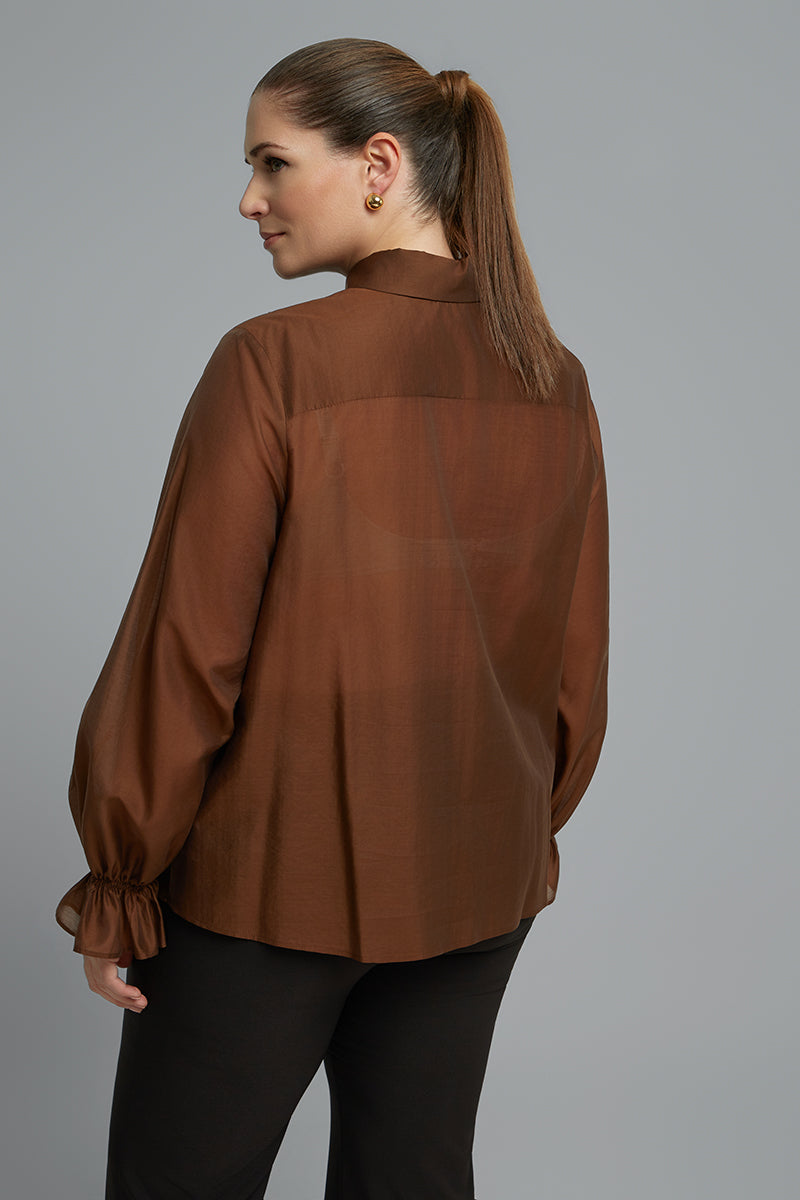 Blouse with frill
