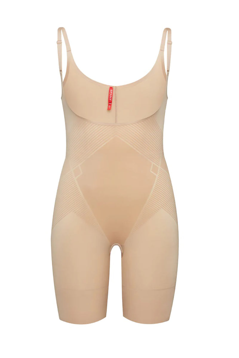 Open bust mid thigh short