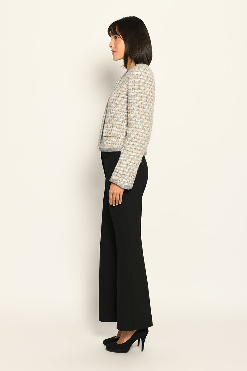 Short bouclé jacket in grey