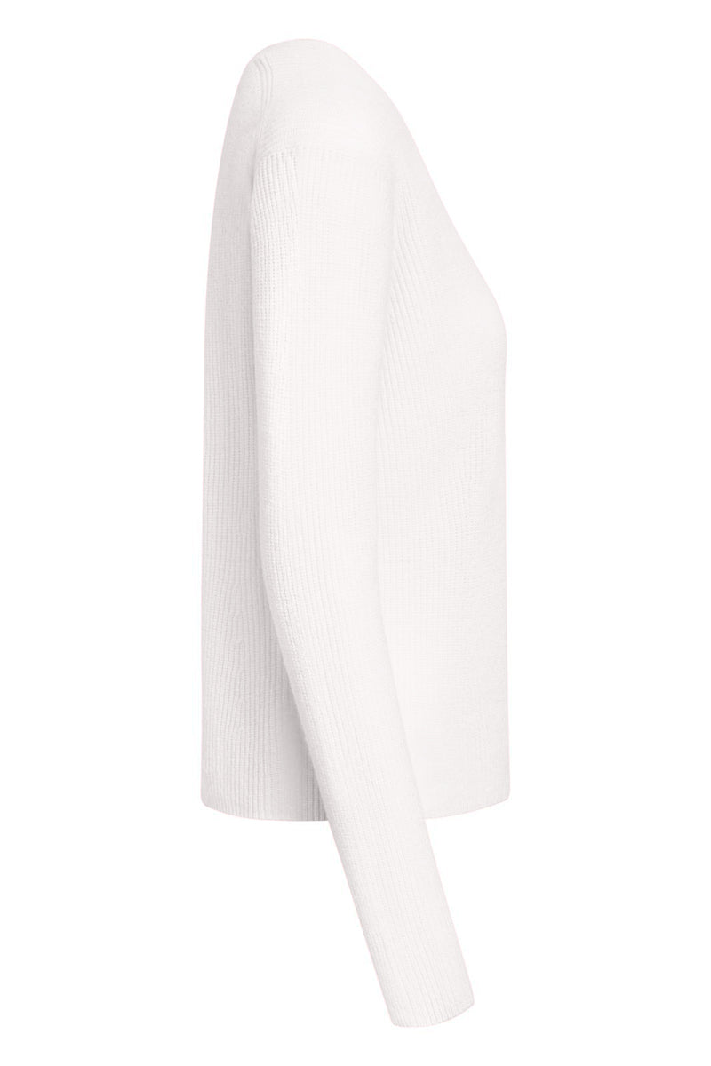 V-neck sweater with ruffles