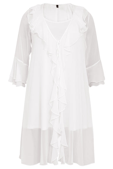 Cardi blouse frilled voile