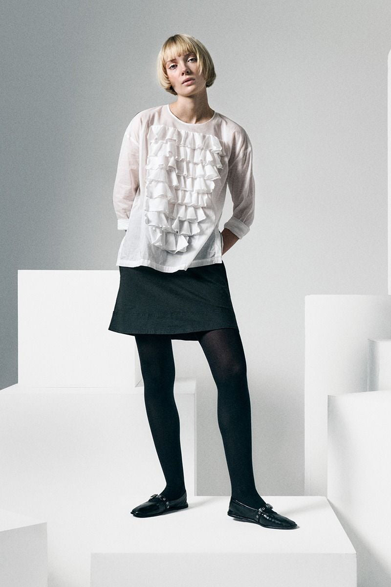 Washi voile bluse with ruffles