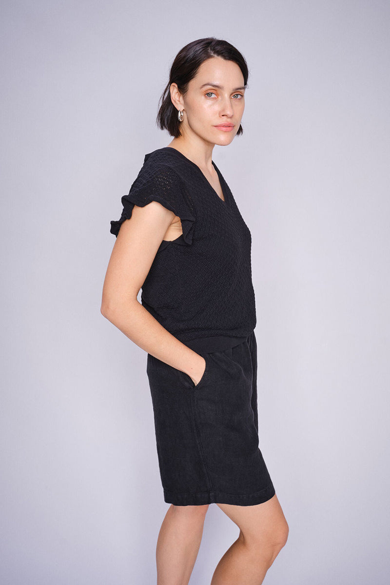 MMGanna Pattern V-neck Knit