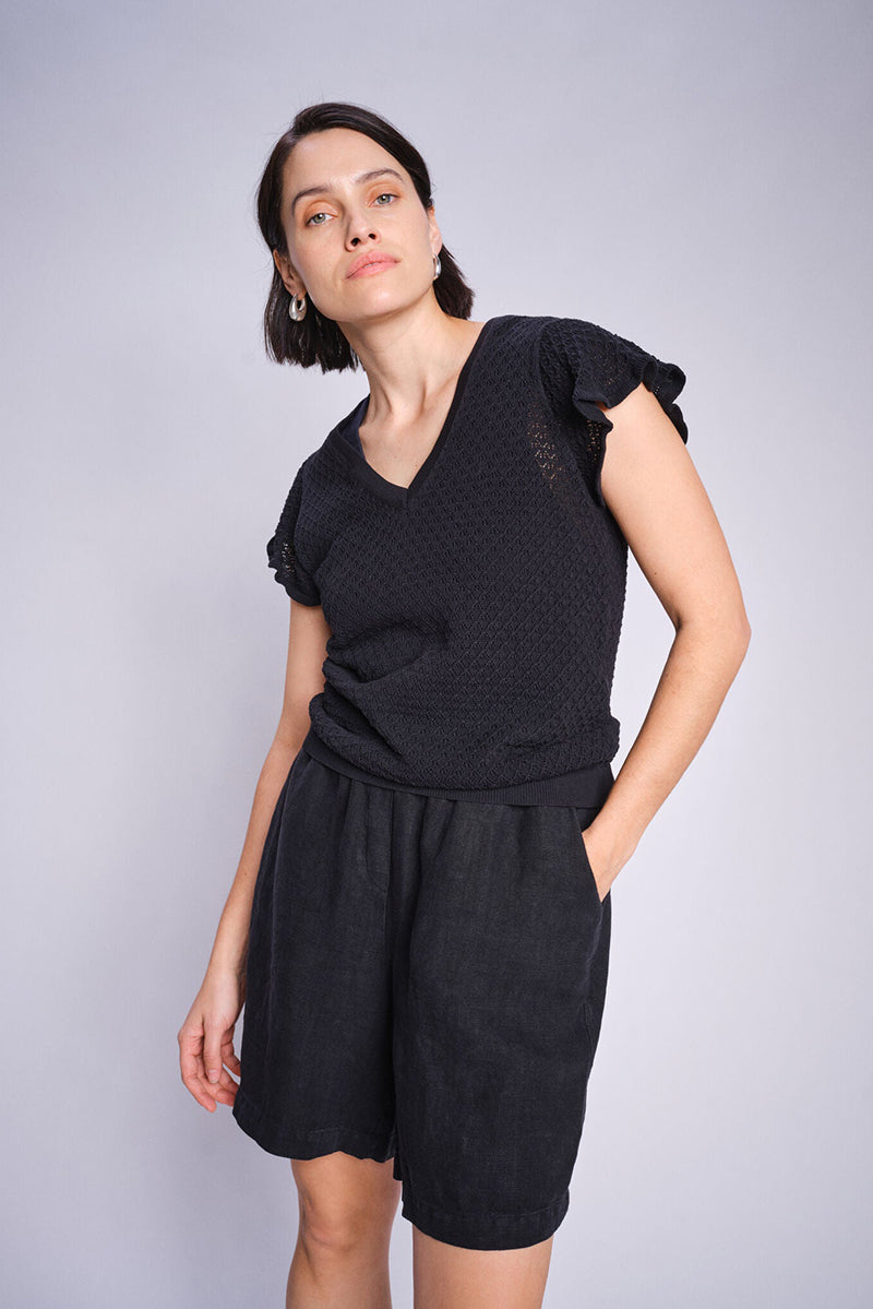 MMGanna Pattern V-neck Knit