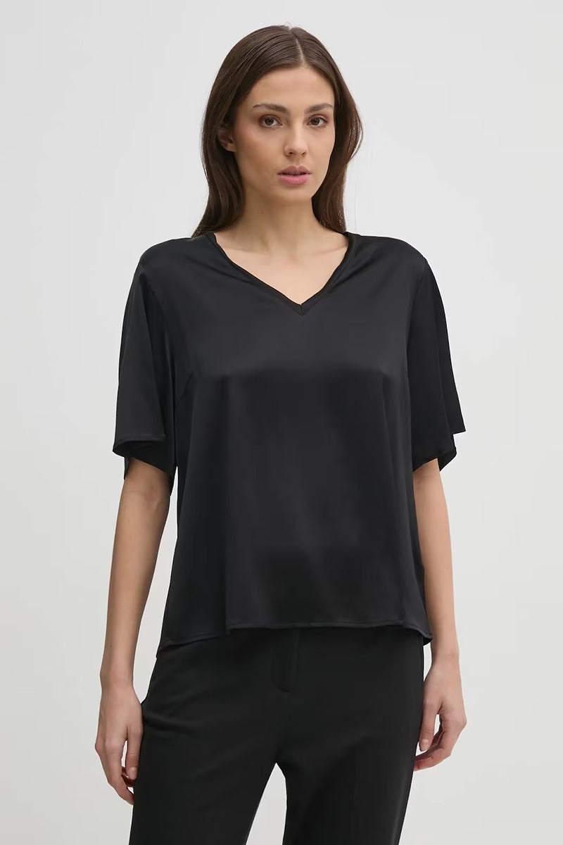 MMEvie V-Neck Satin Blouse