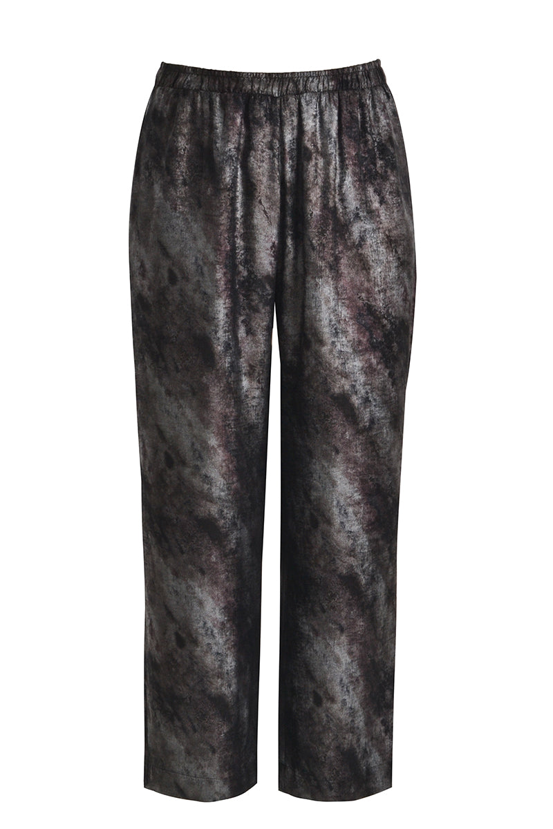 Silver print trousers