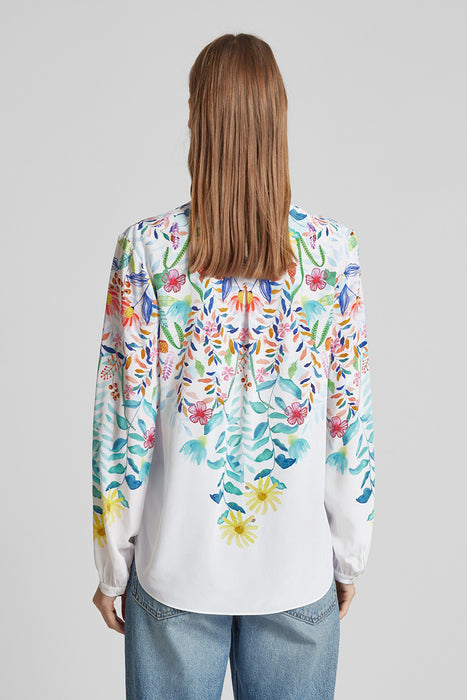 Flower silk blouse