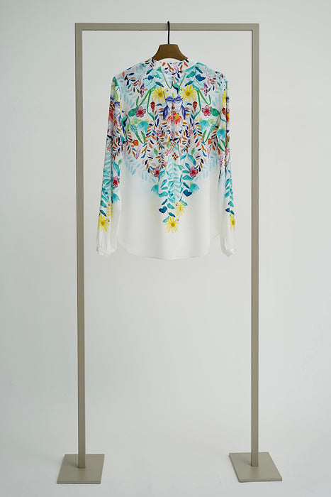 Flower silk blouse