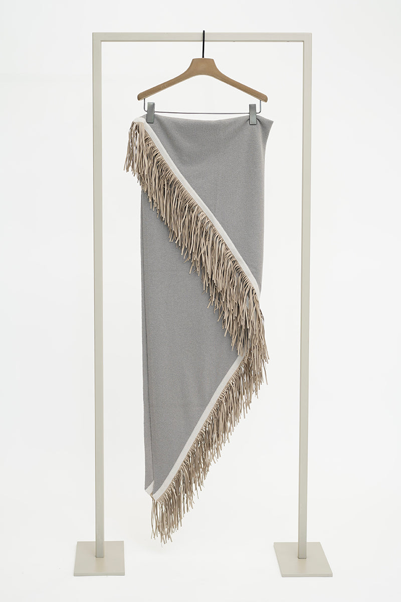 Shawl with leather by Gina Schumacher