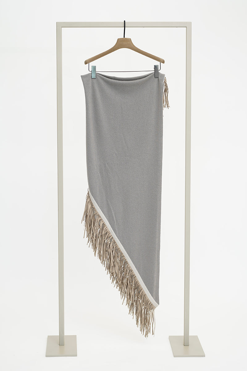 Shawl with leather by Gina Schumacher