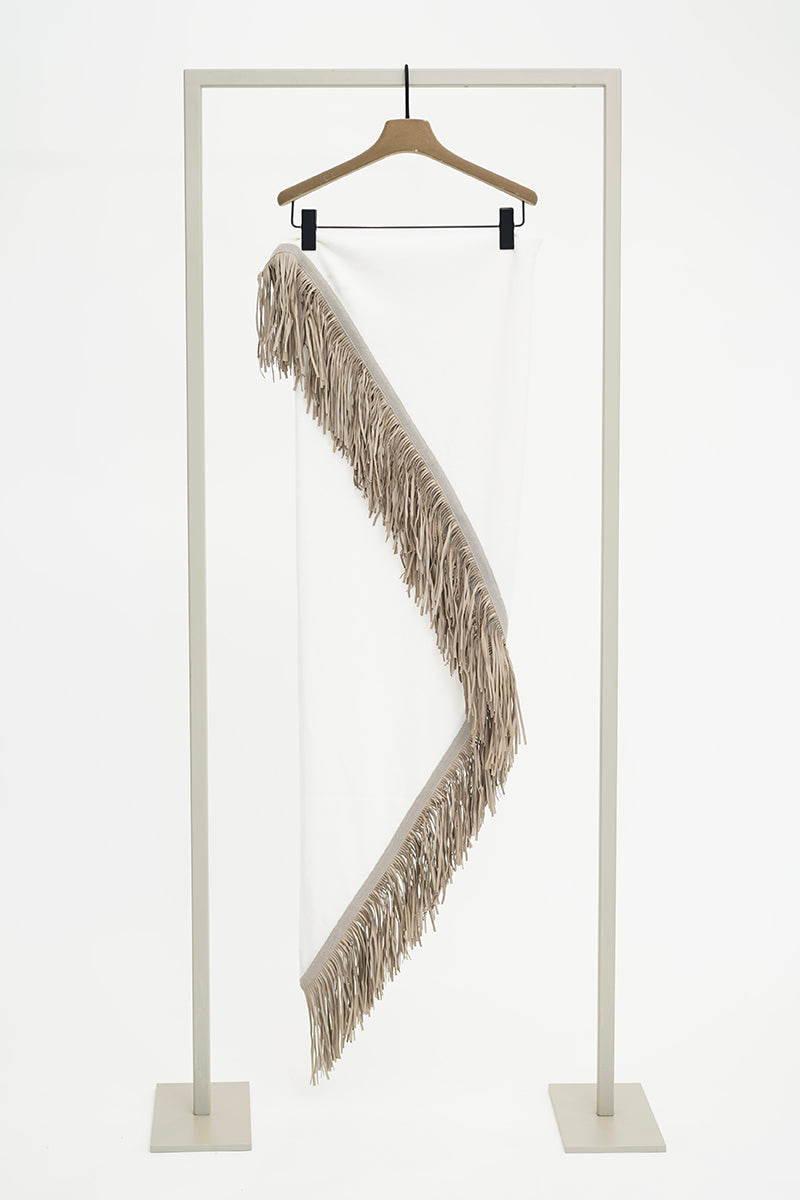 Shawl with leather by Gina Schumacher