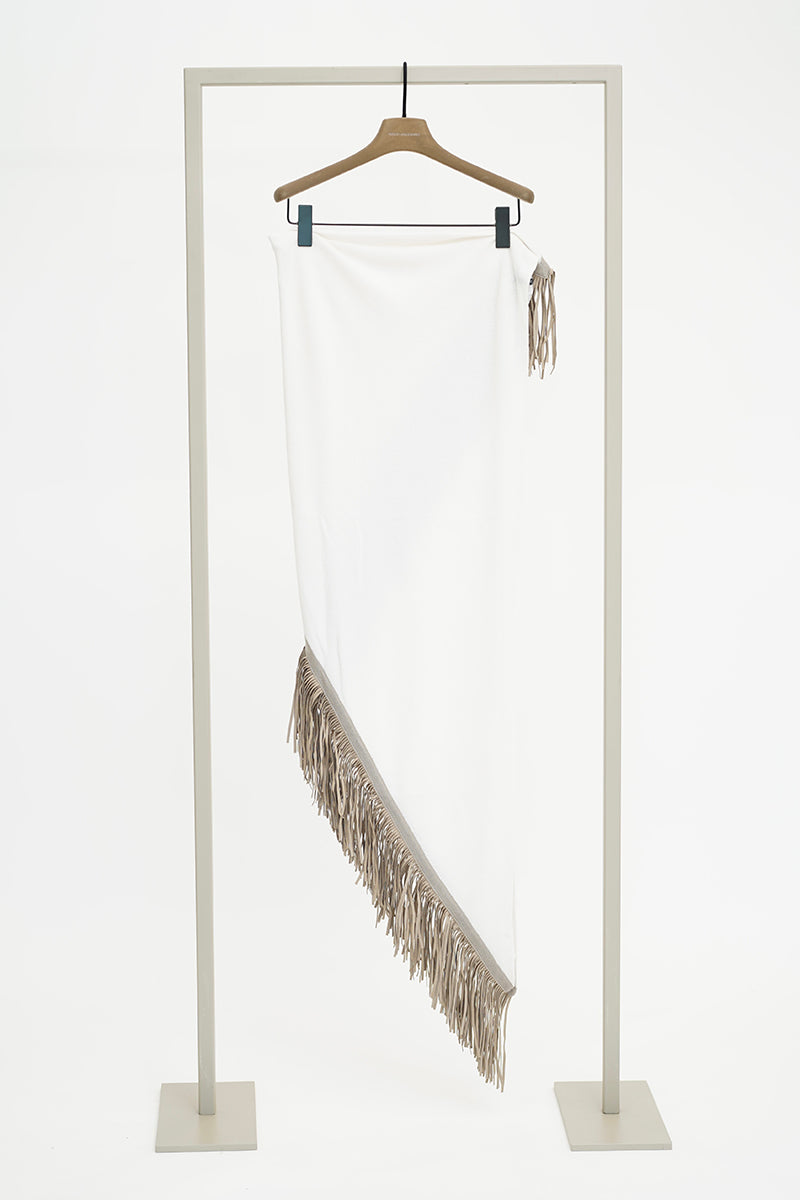 Shawl with leather by Gina Schumacher