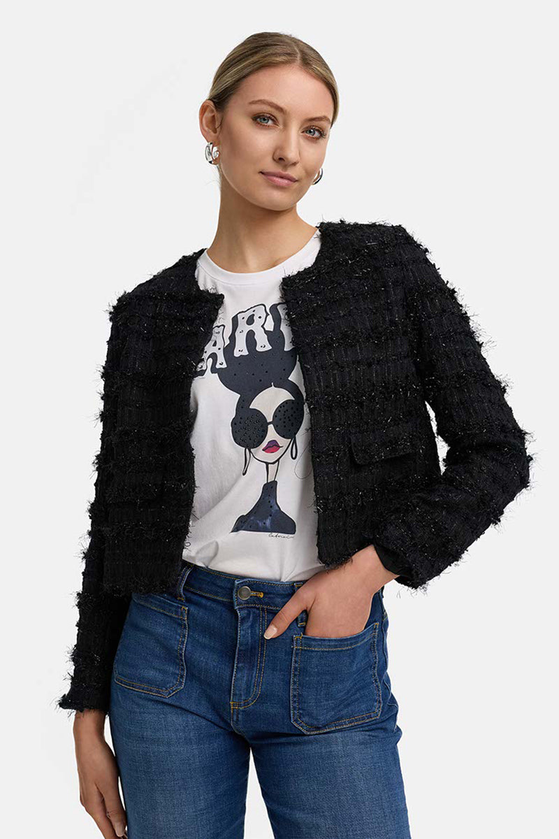 Short jacket in boucle