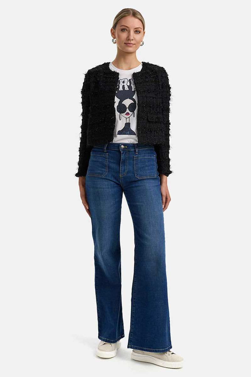 Short jacket in boucle