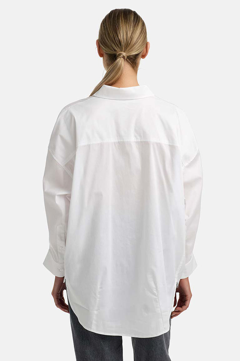 Blouse in fine cotton stretch
