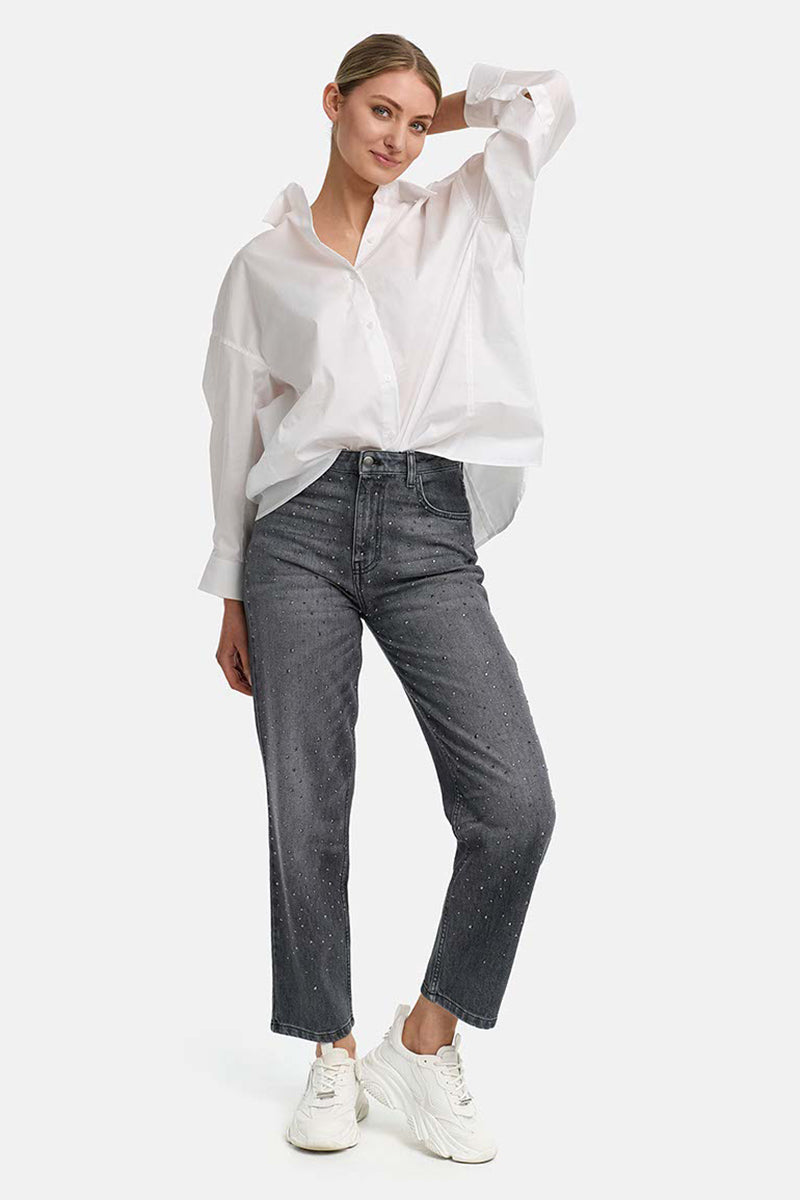 Blouse in fine cotton stretch