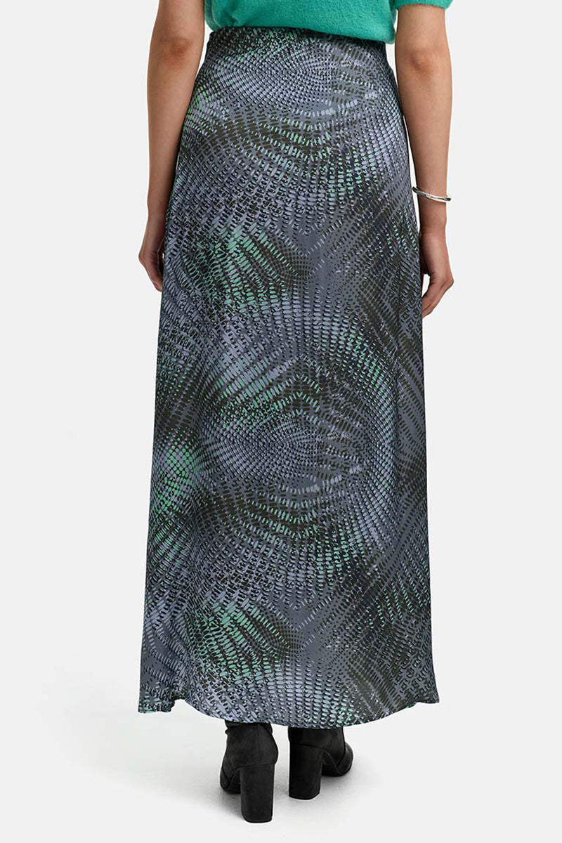 Maxi skirt in viscose satin