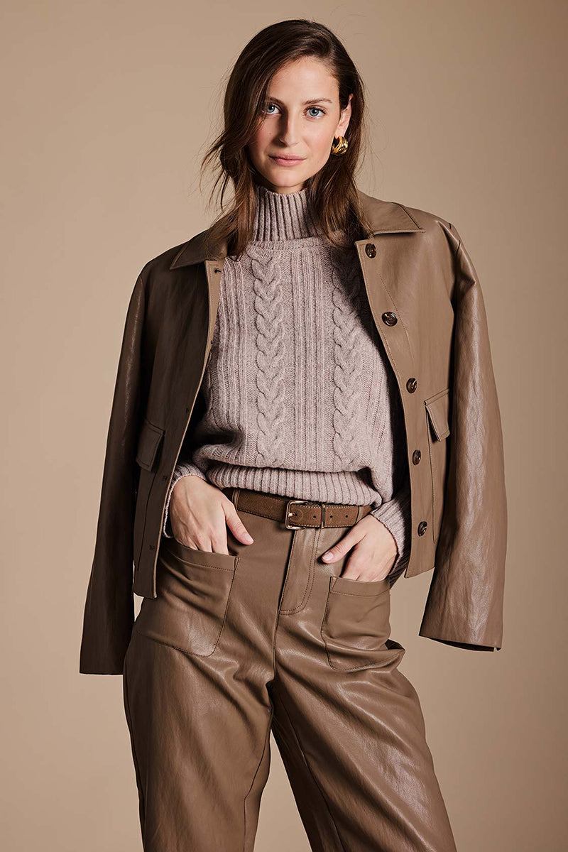 Merino stand-up collar sweater