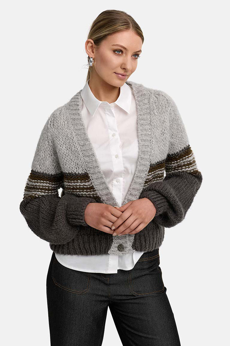 Cardigan with glitter yarn