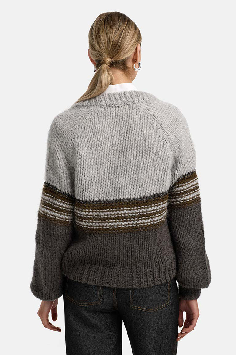 Cardigan with glitter yarn