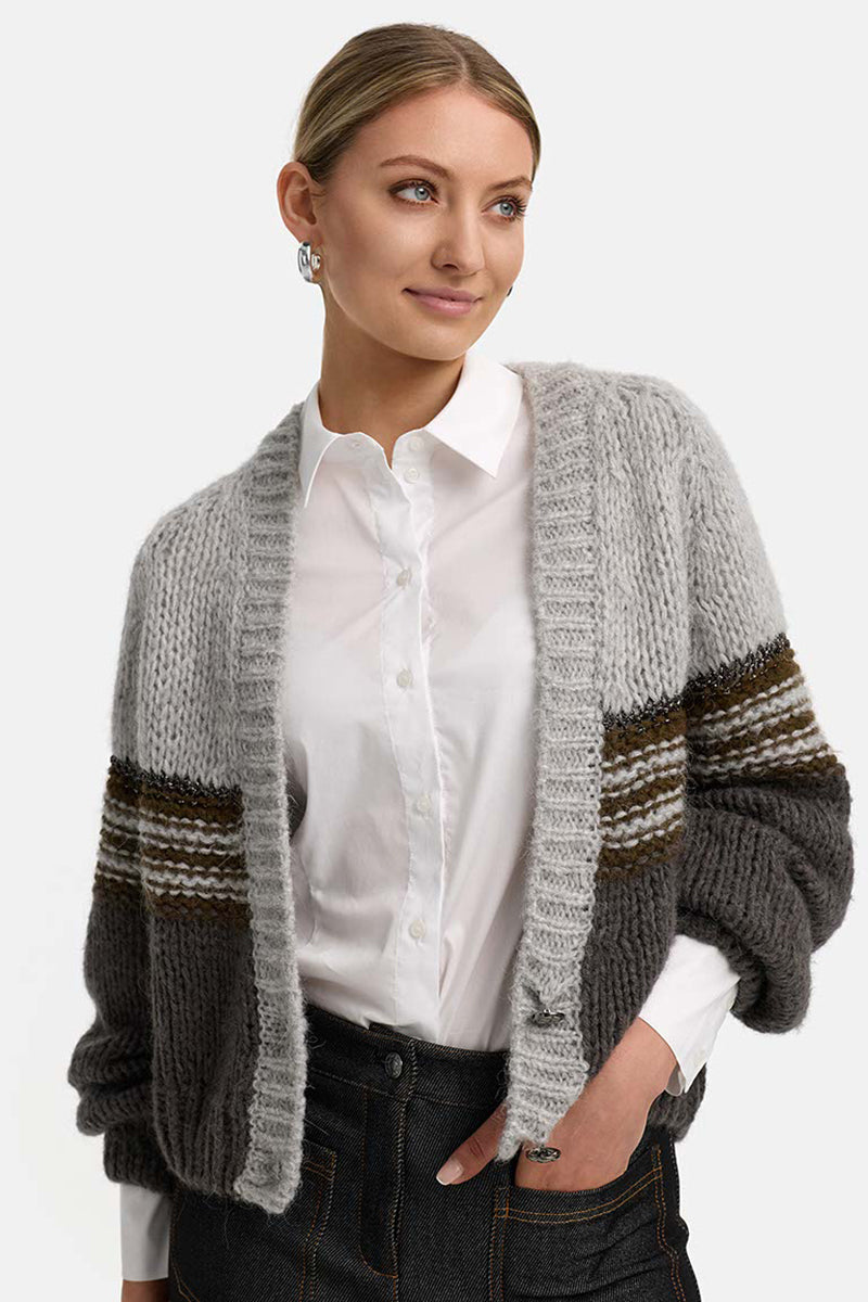 Cardigan with glitter yarn