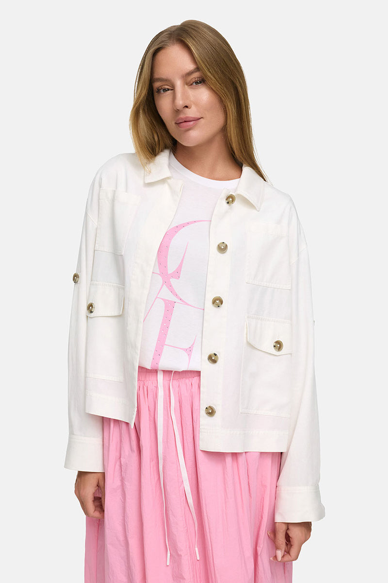 Short jacket in garment dye