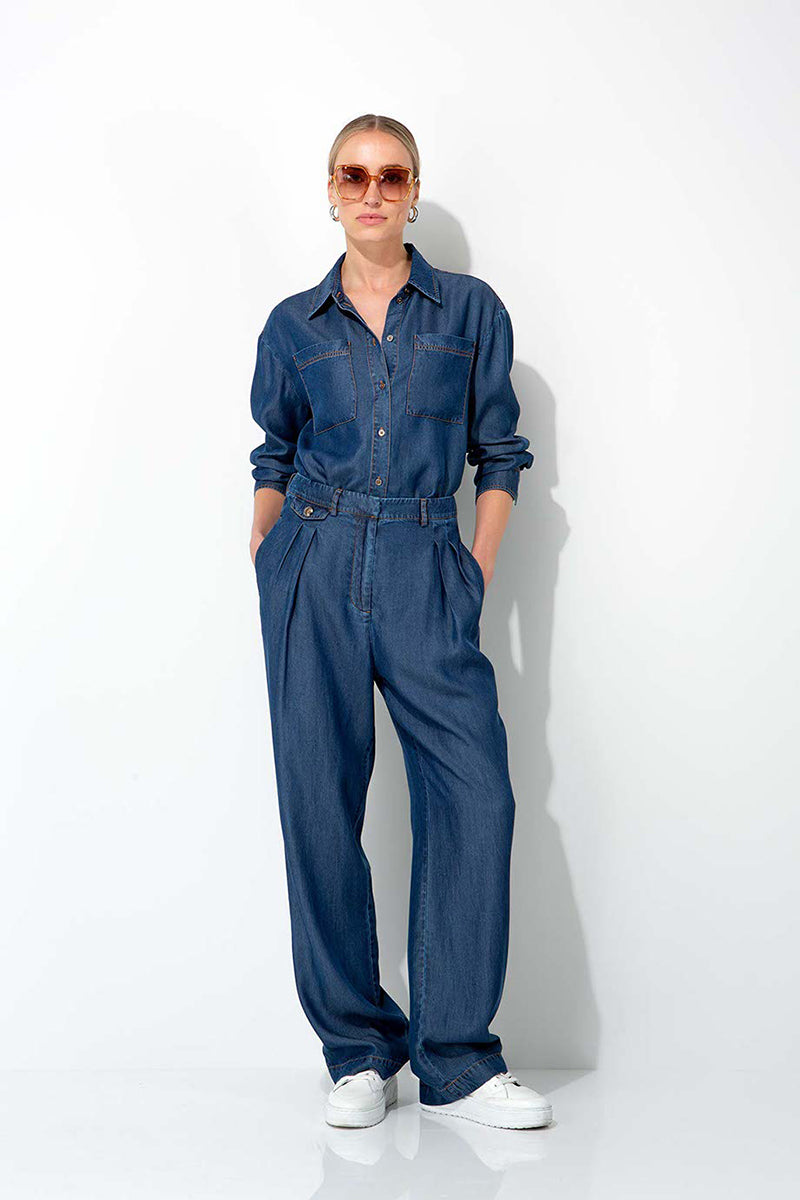 Shirt blouse in lyocell denim