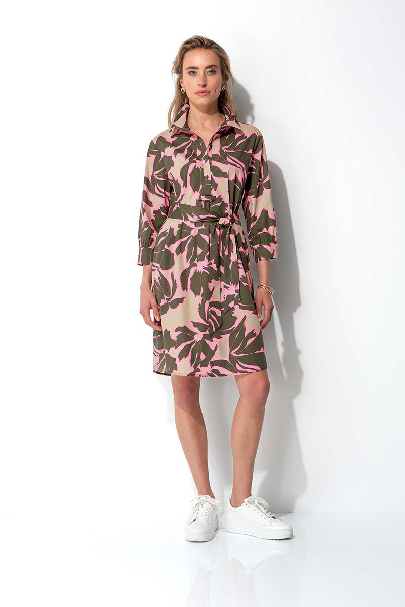 Dress in cotton stretch with print