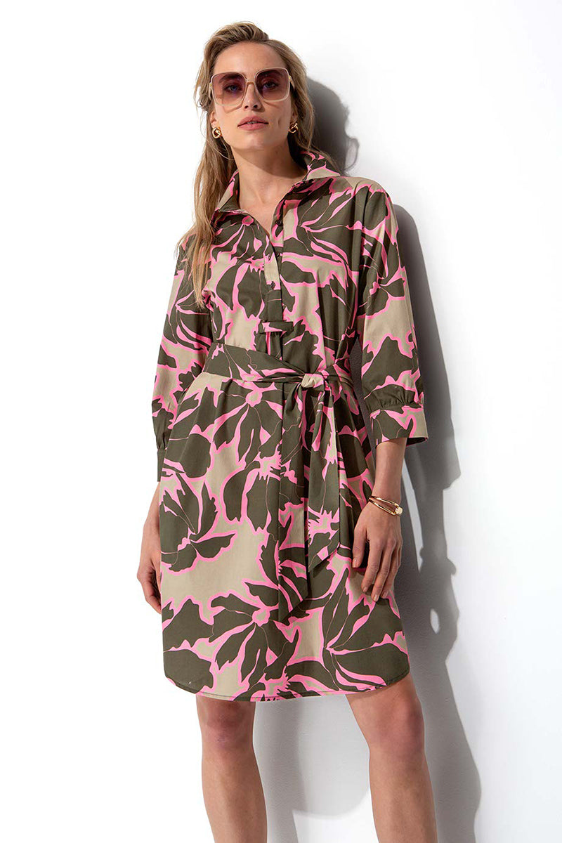 Dress in cotton stretch with print