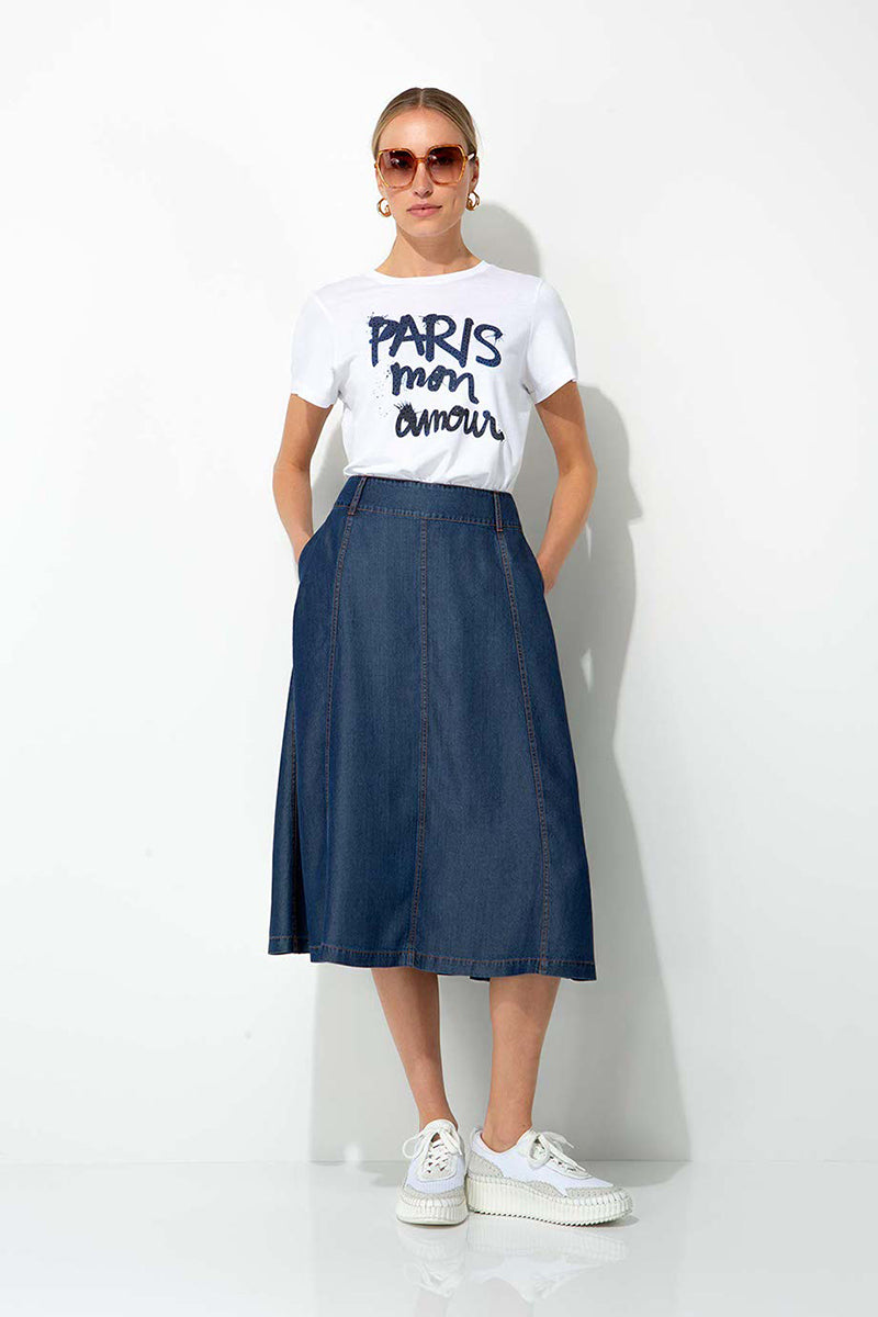 Skirt in lyocell denim