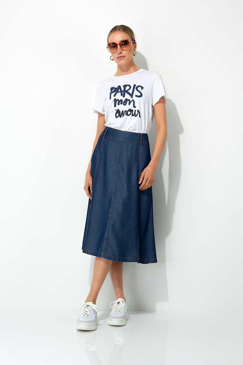 Skirt in lyocell denim