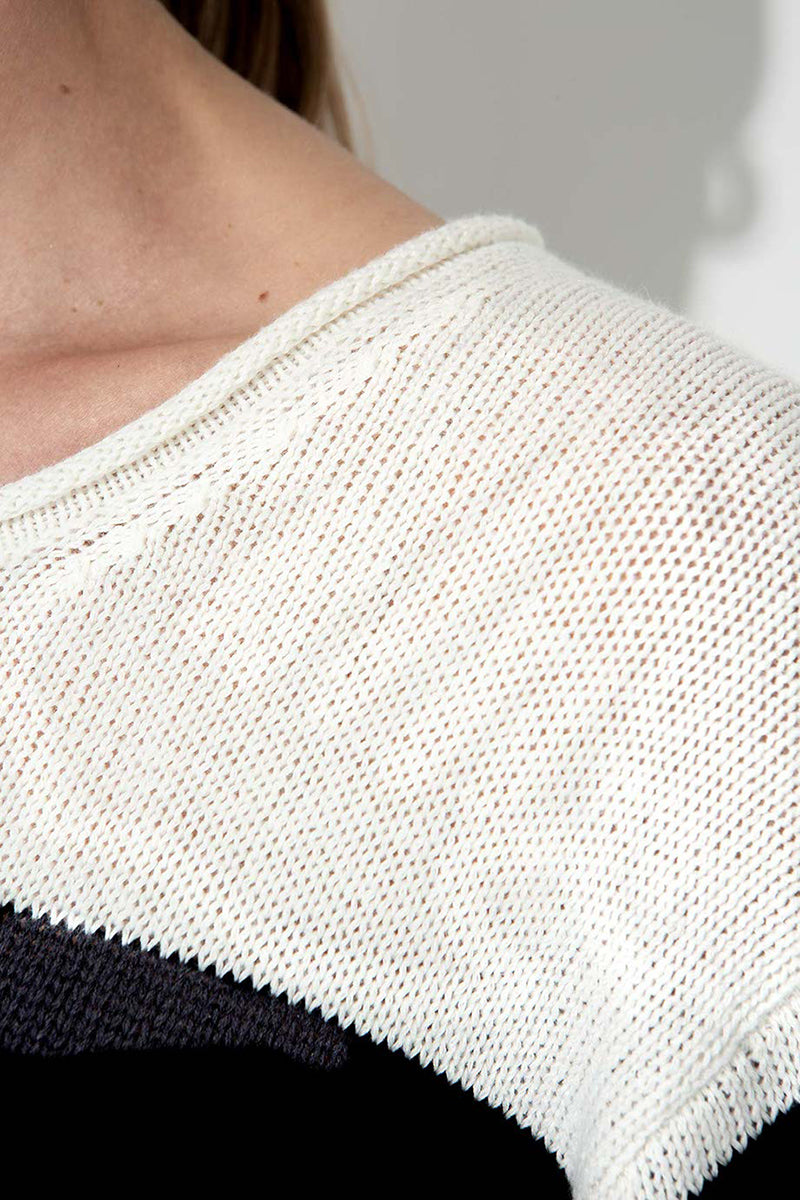 Sweater in a cotton-linen blend