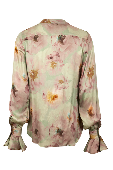 Idina Blouse, Open v-neck Frill cuff