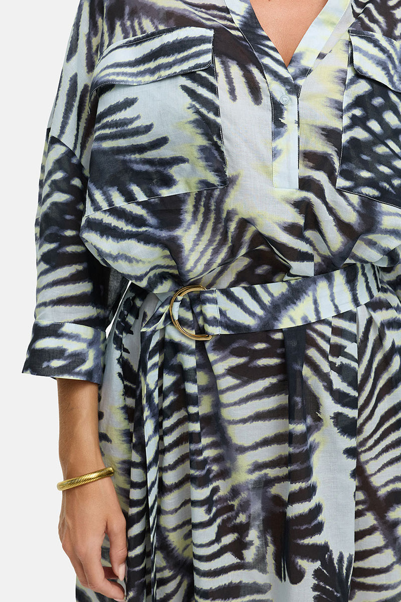 Dress in cotton voile with print