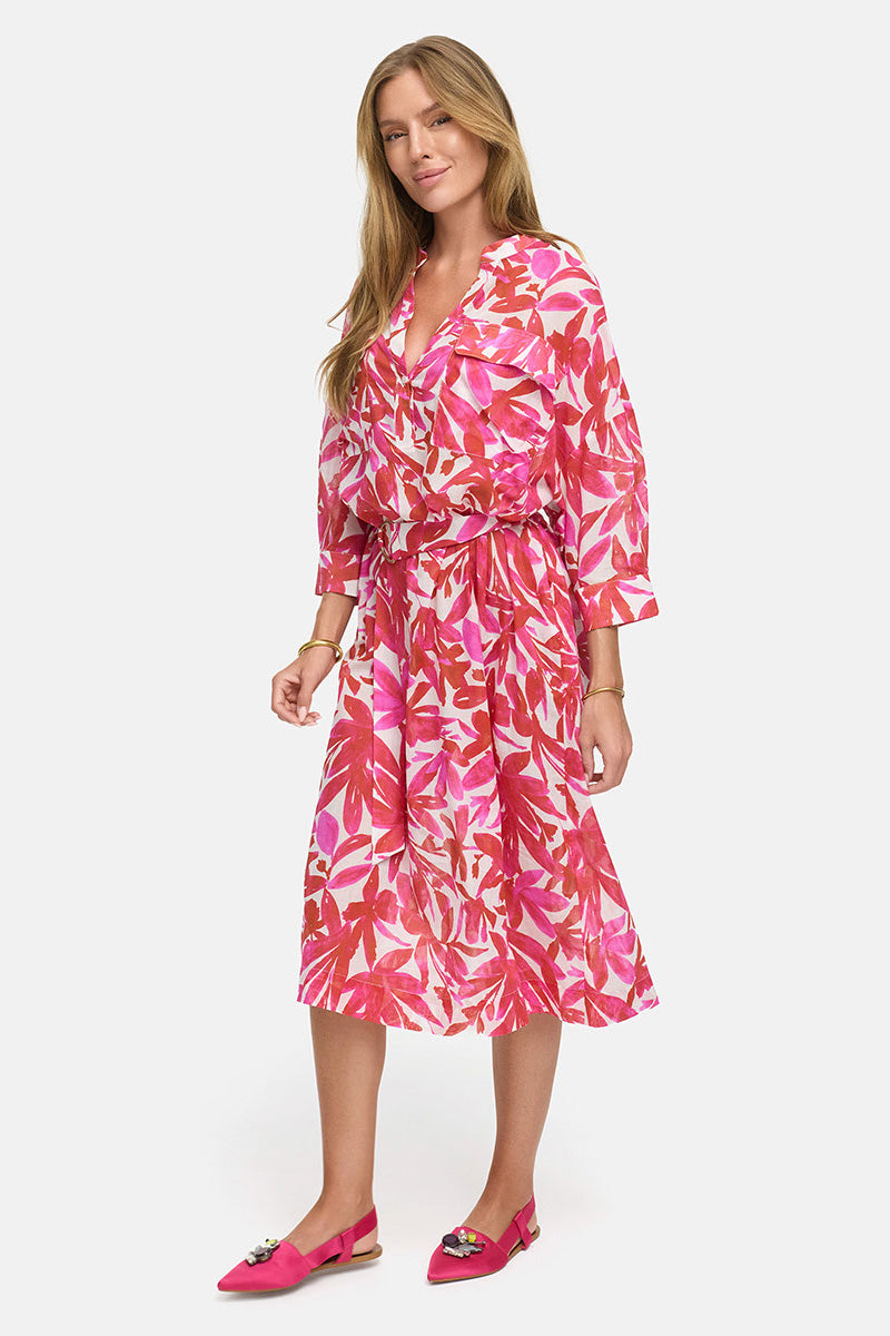 Dress in cotton voile with print