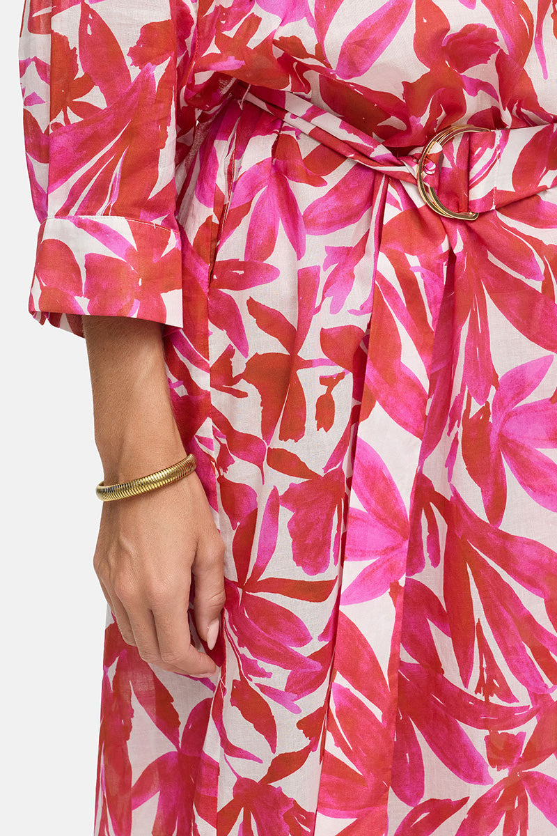 Dress in cotton voile with print