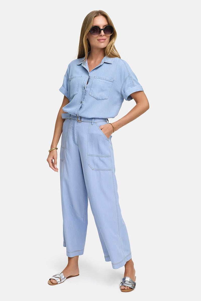 Pants in denim lyocell