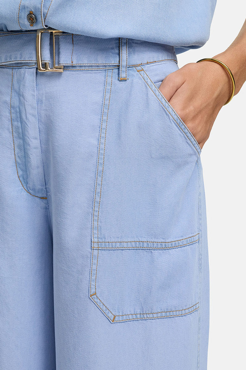 Pants in denim lyocell