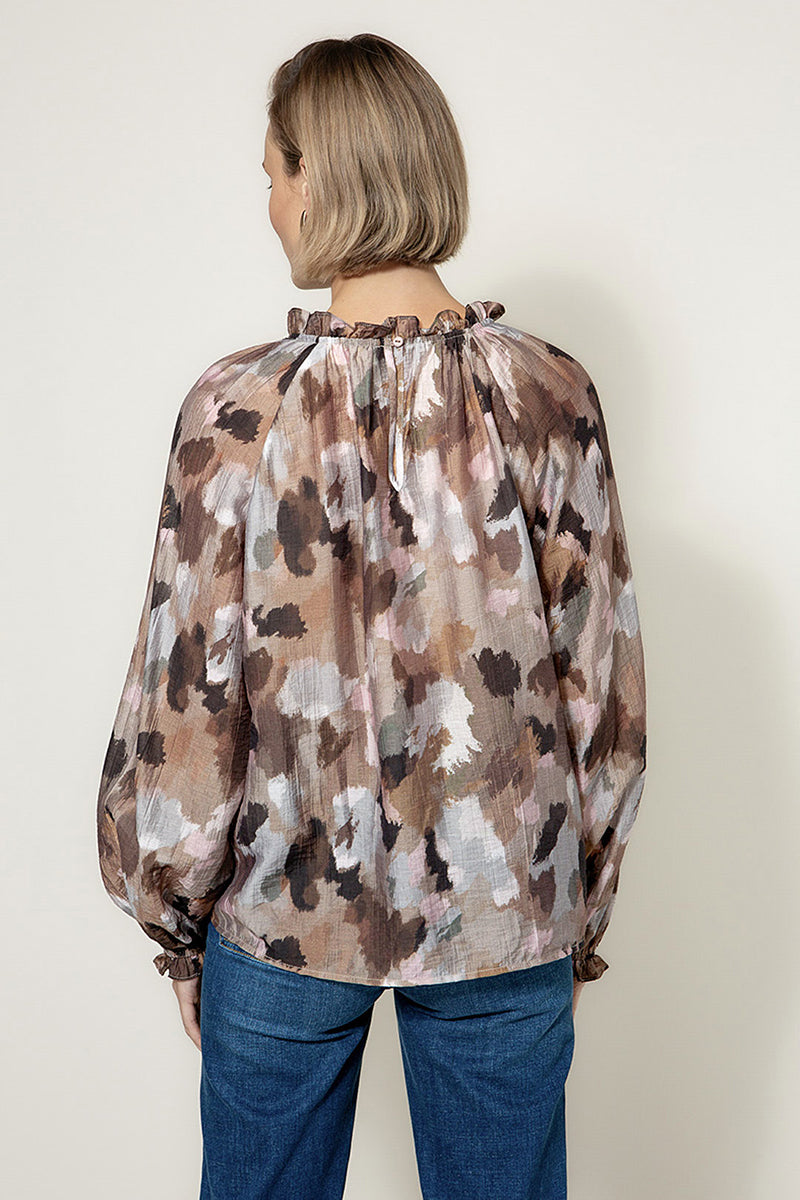 Blouse in lyocell-crepe print