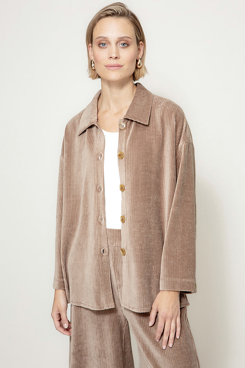 Overshirt in jersey wide cord