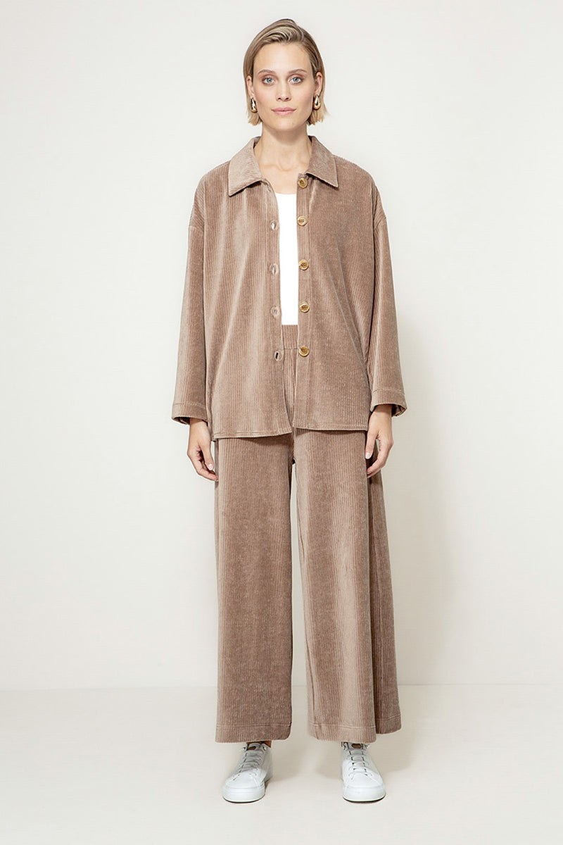 Overshirt in jersey wide cord