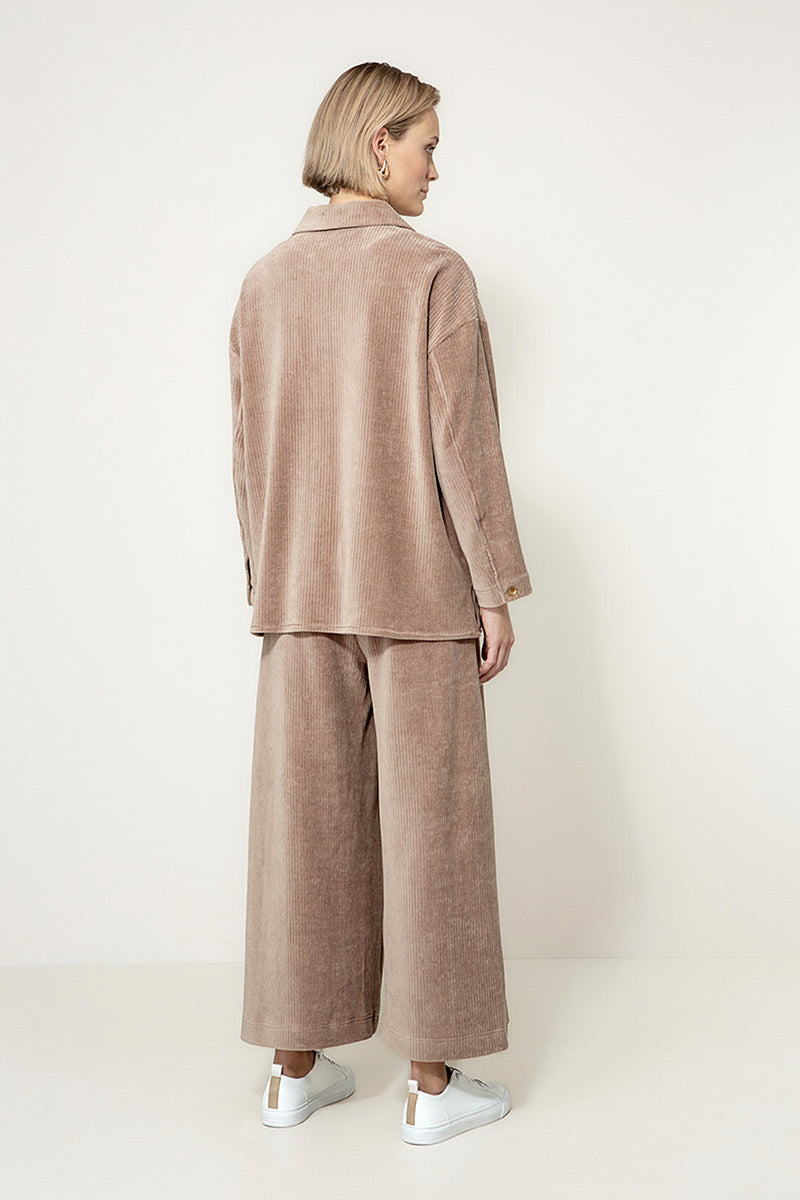 Overshirt in jersey wide cord