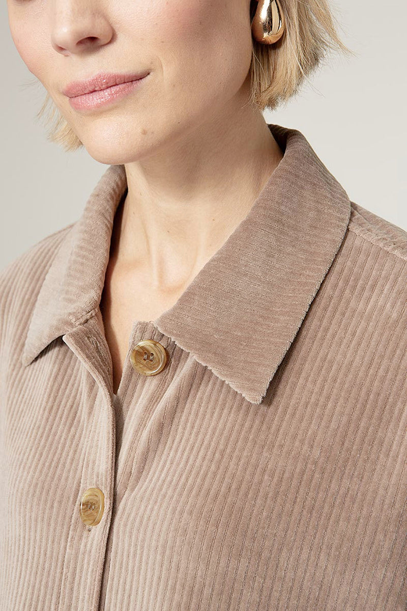 Overshirt in jersey wide cord