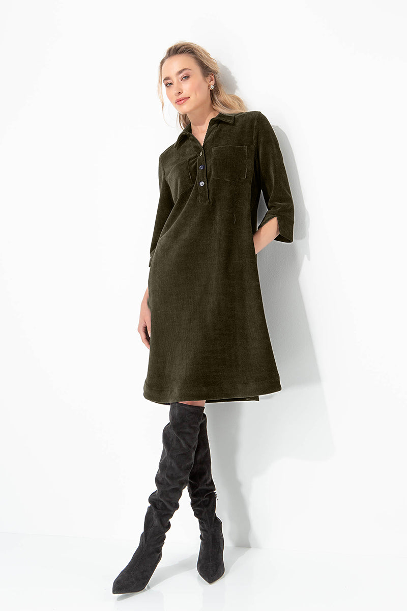 Dress in jersey cord