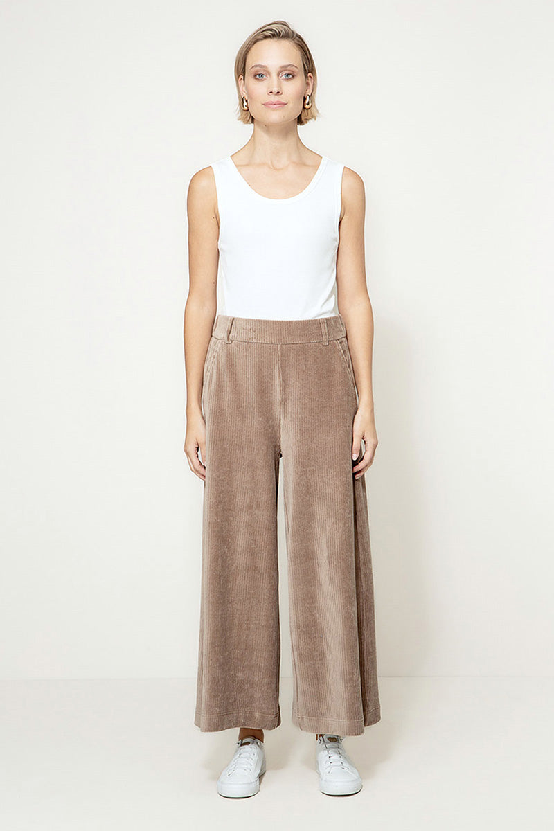 Pants in jersey wide cord
