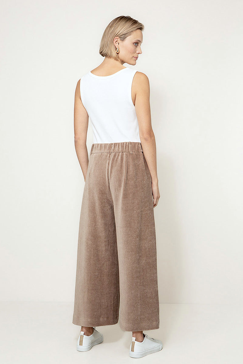 Pants in jersey wide cord